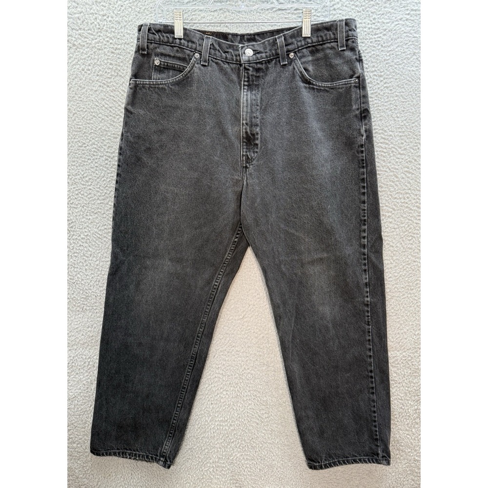 Vintage Levis 553 Jeans Mens 38x29 Black Relaxed White Tab Workwear Grunge 90s - Picture 2 of 13